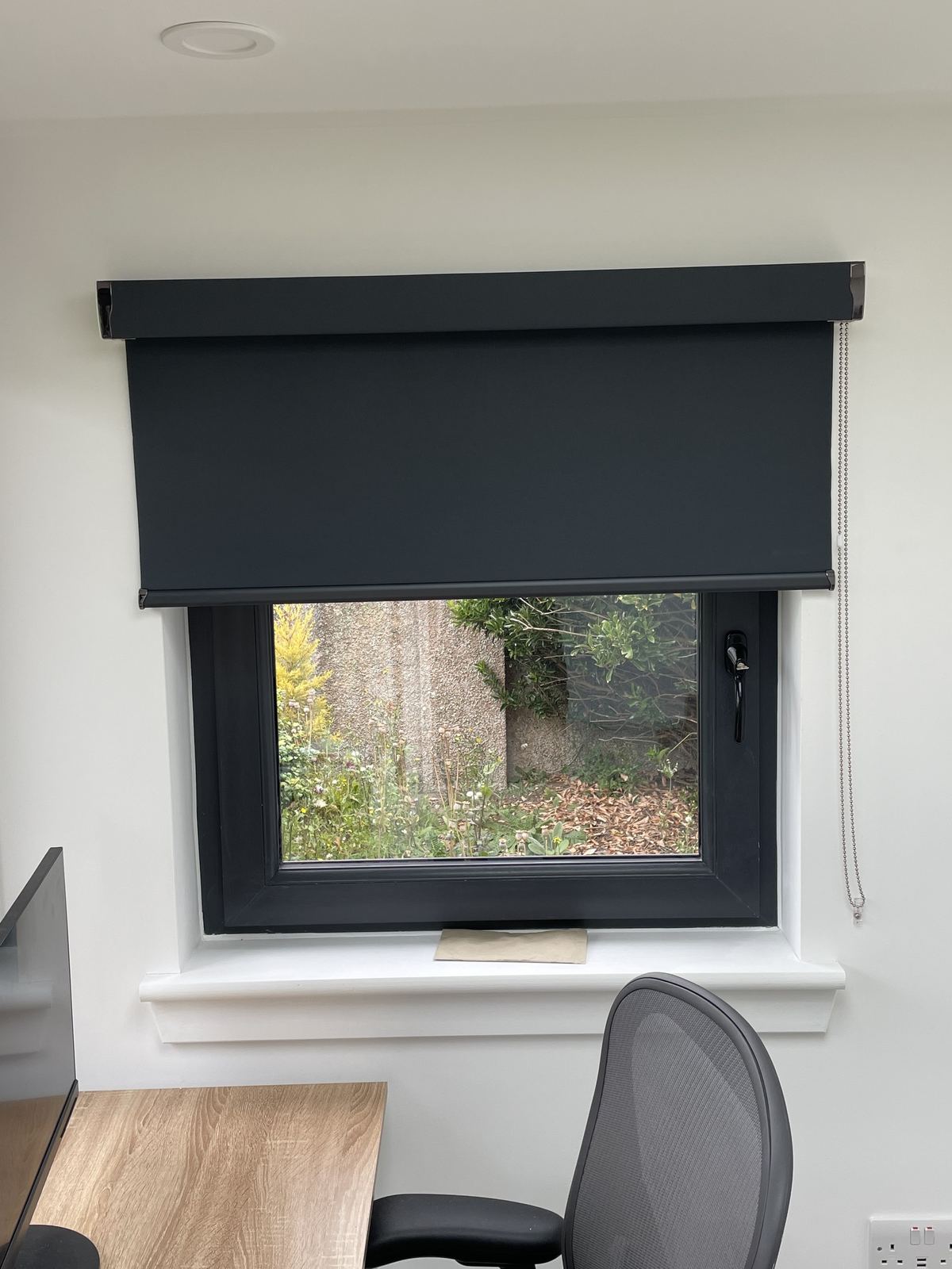 Roller blind fitted in a Fife home office