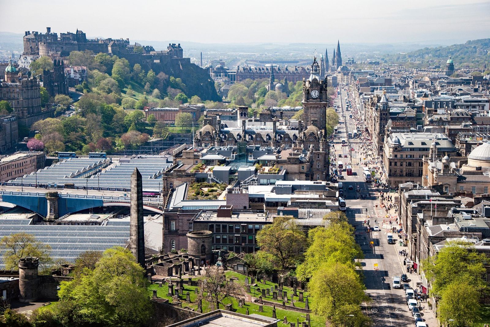 Edinburgh skyline with the Castle and Scott Monument
