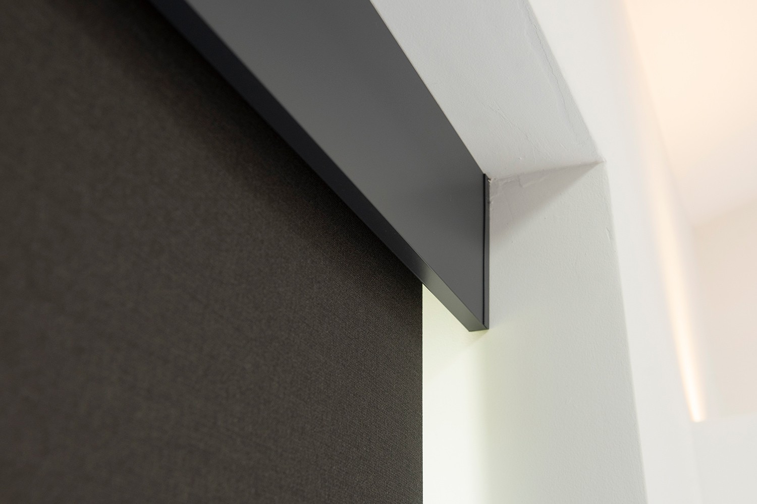 Close-up of a dark fascia box detail