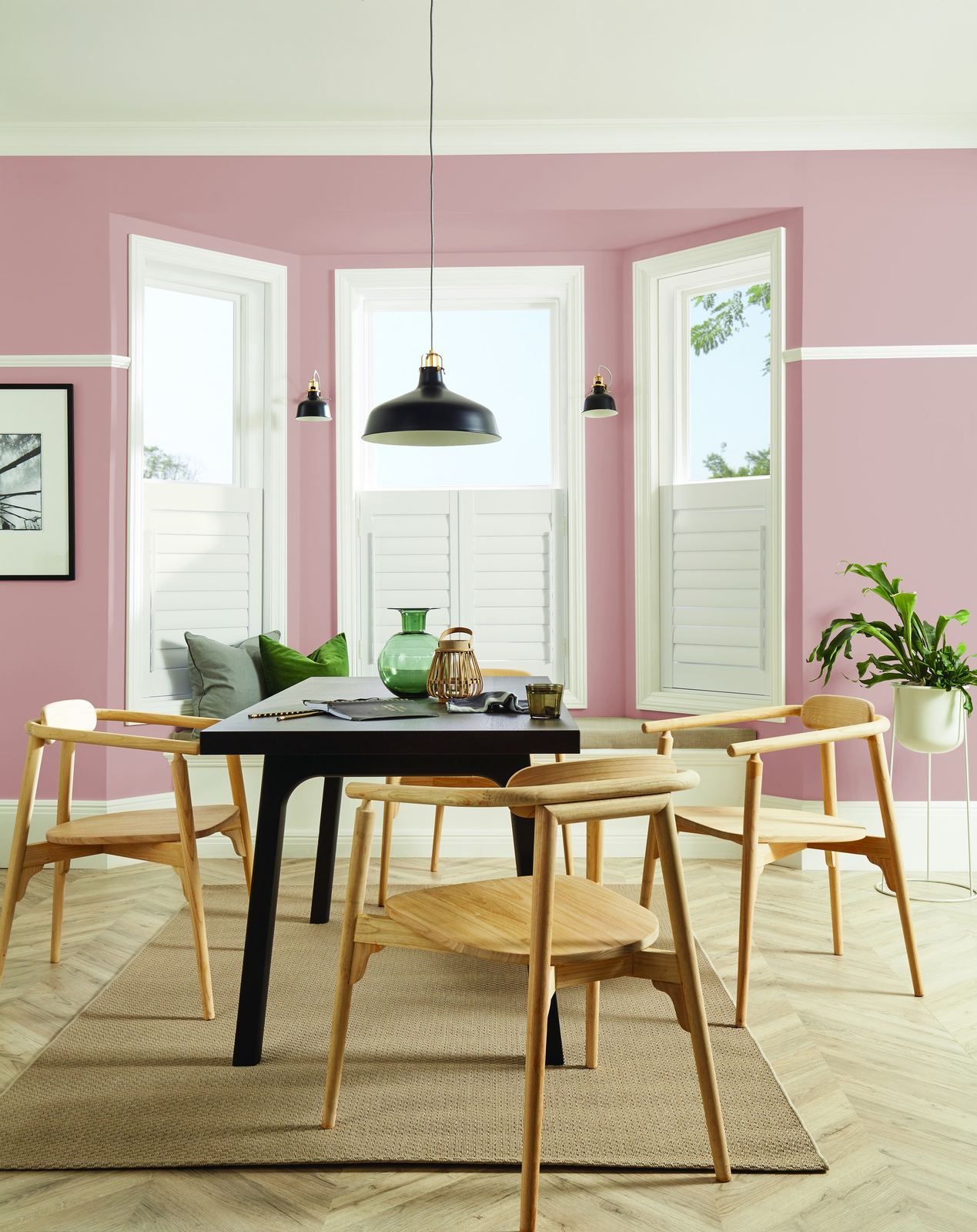 PVC shutters fitted in a dining room