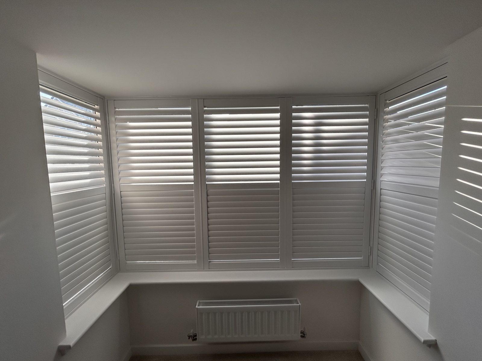 PVC shutters installed in a new build property, East Lothian