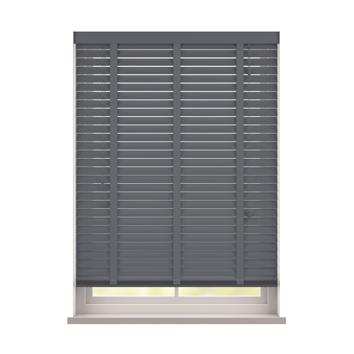 Charcoal wooden blind with fabric tape